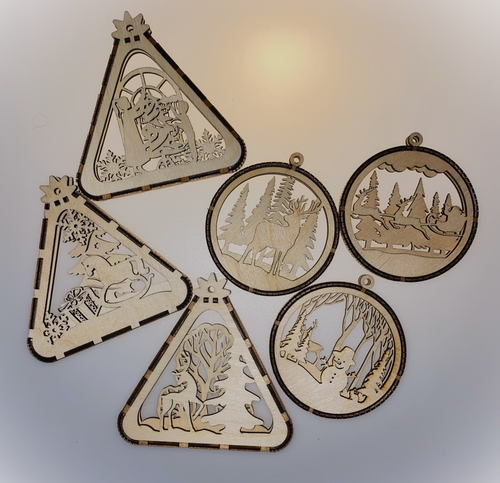 Weihnachtskugel Weihnachtsbaum Weihnachten Anhänger  Deko Holz Schmuck Set - Bild 1 von 9