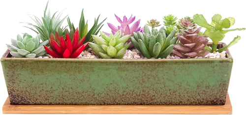 Succulent Pots - Large Succulent Planter Pots with Drainage, 12 Inch Long Rectan - Picture 12 of 12