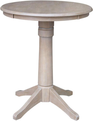 International Concepts 30'' round Top Pedestal Table-34.9'' H, Washed Gray Taupe