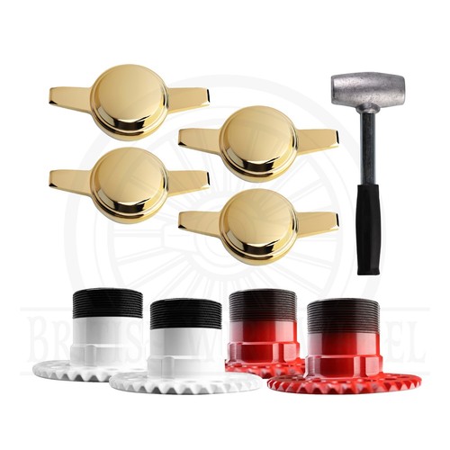 Zenith 2 Bar Gold KO Spinner Caps + Adapters for Lowriders | Set of 4 + Hammer - Picture 40 of 82