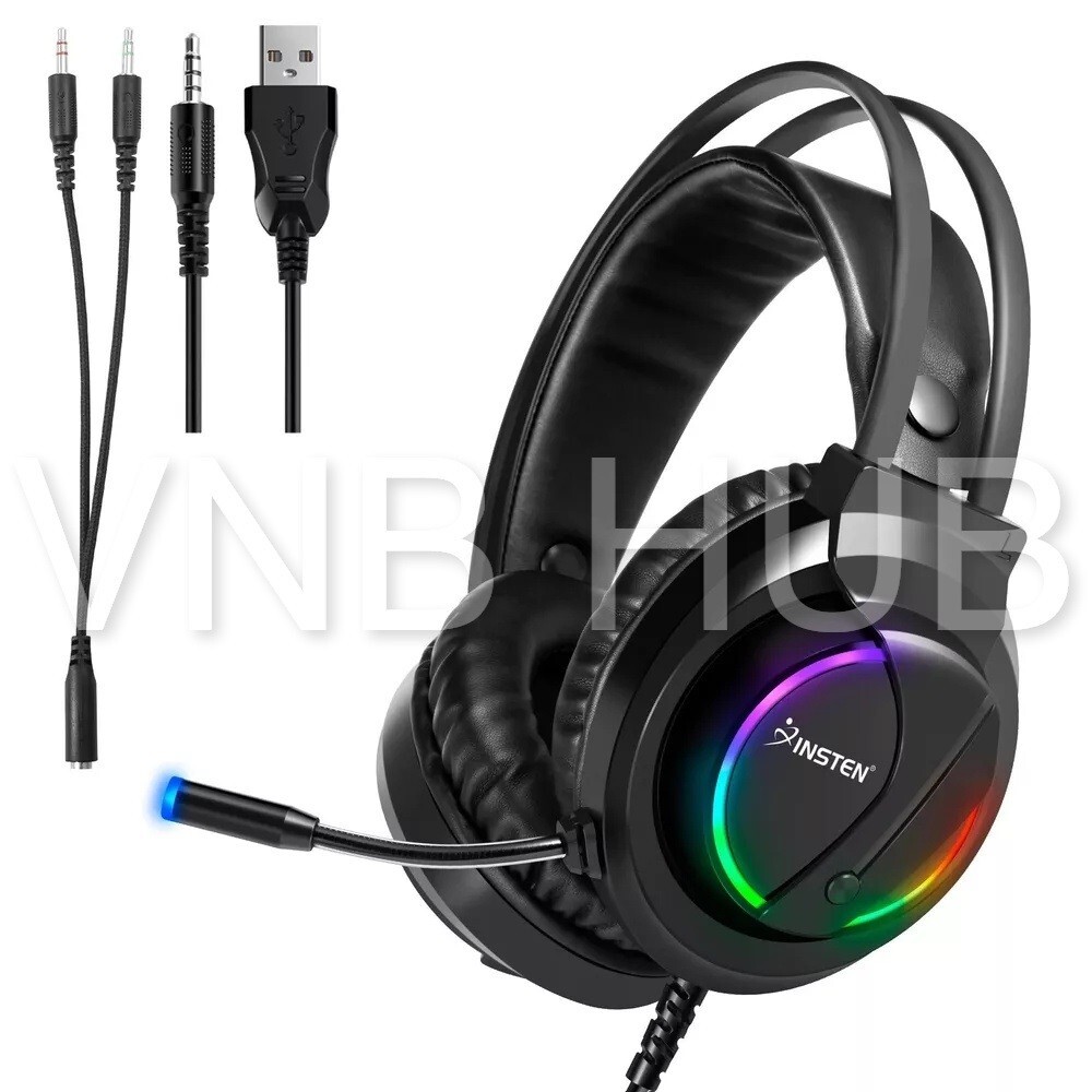 Gaming Headset with Mic for PS5 PS4 xBox Series X/S Switch PC, Wired 3.5mm RGB-image
