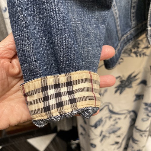 BURBERRY Authentic Children’s Denim Jean Jacket Nova Check Details Size 4 EUC - Picture 8 of 13