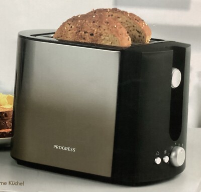 Toaster 2 Scheiben PROGERSS DESIGN Toaster  Mit Brötchenaufsatz Est.1931  870W
