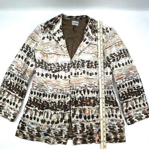 Chico's Abstracto Beige/Marrón Vestido de Oficina Abrigo Chaqueta Para Mujer Talla M - 2 - Imagen 3 de 10
