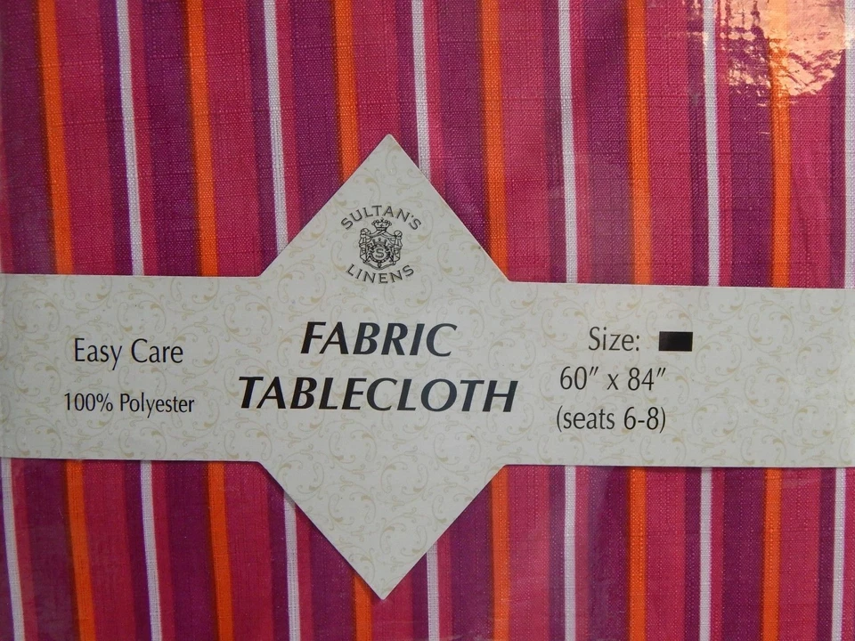 Mantel de tela Sultan's Linens 60 x 84 oblongo multicolor a rayas Foto 2 de 4