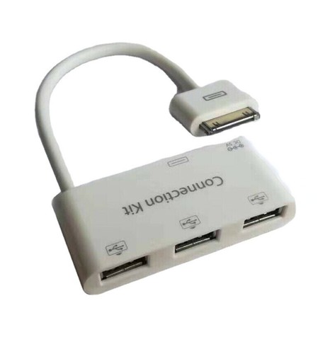 3 Ports USB HUB Sync Charger Connection Kit for iPad series Camera PC USB Device
