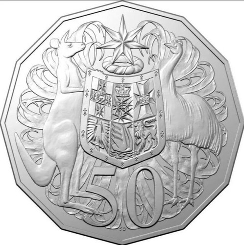 💥💥💥1983 AUSTRALIAN 50 CENT COIN ELIZABETH II COAT OF ARMS - Picture 2 of 2