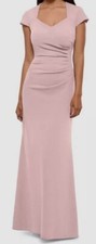 Xscape Women's Pink Ruffle Back Scuba Crepe Gown Dress Petite Size 6P