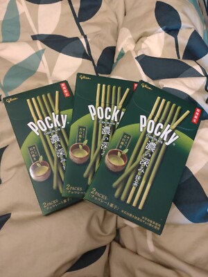 Japanese Biscuit Stick Glico Pocky Matcha Green Tea taste chocolate snack 3Boxes