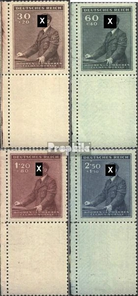 Bohemia et Moravia 85LS-88LS avec espace (édition complète) oblitéré 1942 Hitler - Photo 1/1