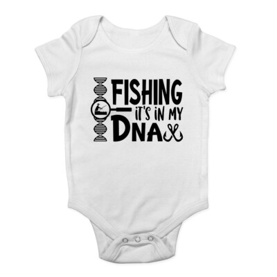 Fishing It's in my DNA Baby Grow Weste Body Jungen Mädchen