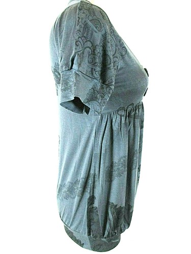 Espresso Women's Large Gray Graphics Stretch Maternity Top (C)pm1 - Picture 4 of 10