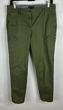 Tommy Hilfiger Womens Pants 6 Green Straight Cargo Cotton Stretch Pockets