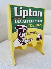Yellow Green Decaf Lipton Tea Bag Holder Dispenser Counter Top Display Restauran
