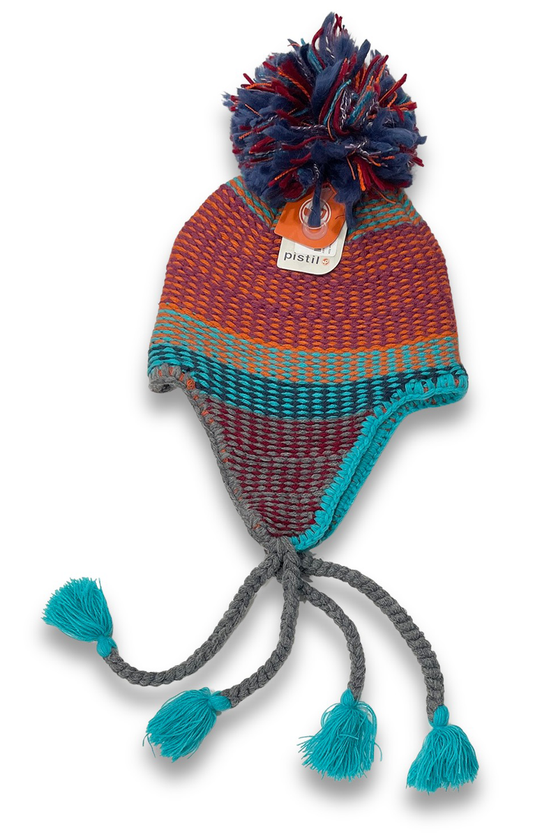 Pistil Frenzy Earflap Beanie - NWT Womens One Size Berry / Multi