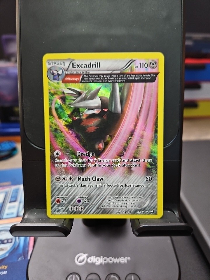 Pokémon TCG Excadrill 2015 Primal Clash 97/160 Reverse Holo Holo Rare LP Sku461