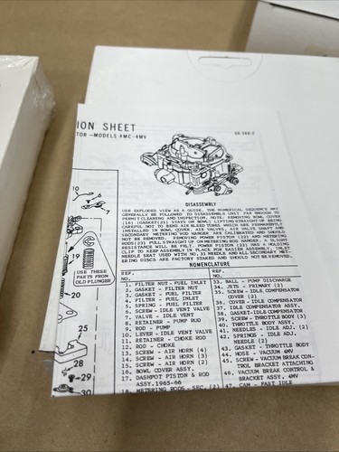 Kit de reparación de carburador Mercury Quicksilver OEM 823426A1 nuevo - Imagen 3 de 5