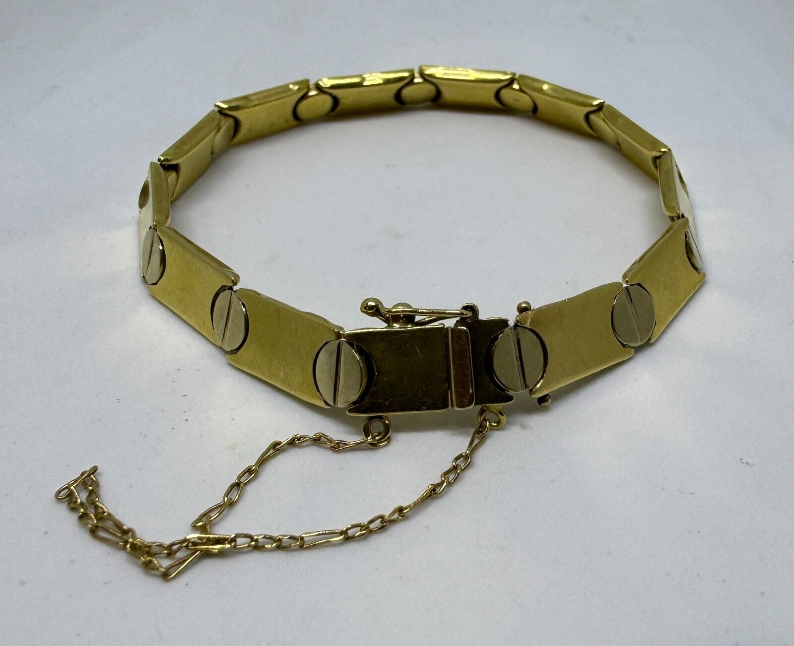 14K Yellow Gold Vintage bracelet 7.5" - image 3