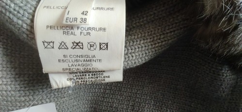 GIVUESSE Rabbit Fur Wool Hooded Zip Cardigan Sweater IT 42 S M Made in Italy - Picture 19 of 21