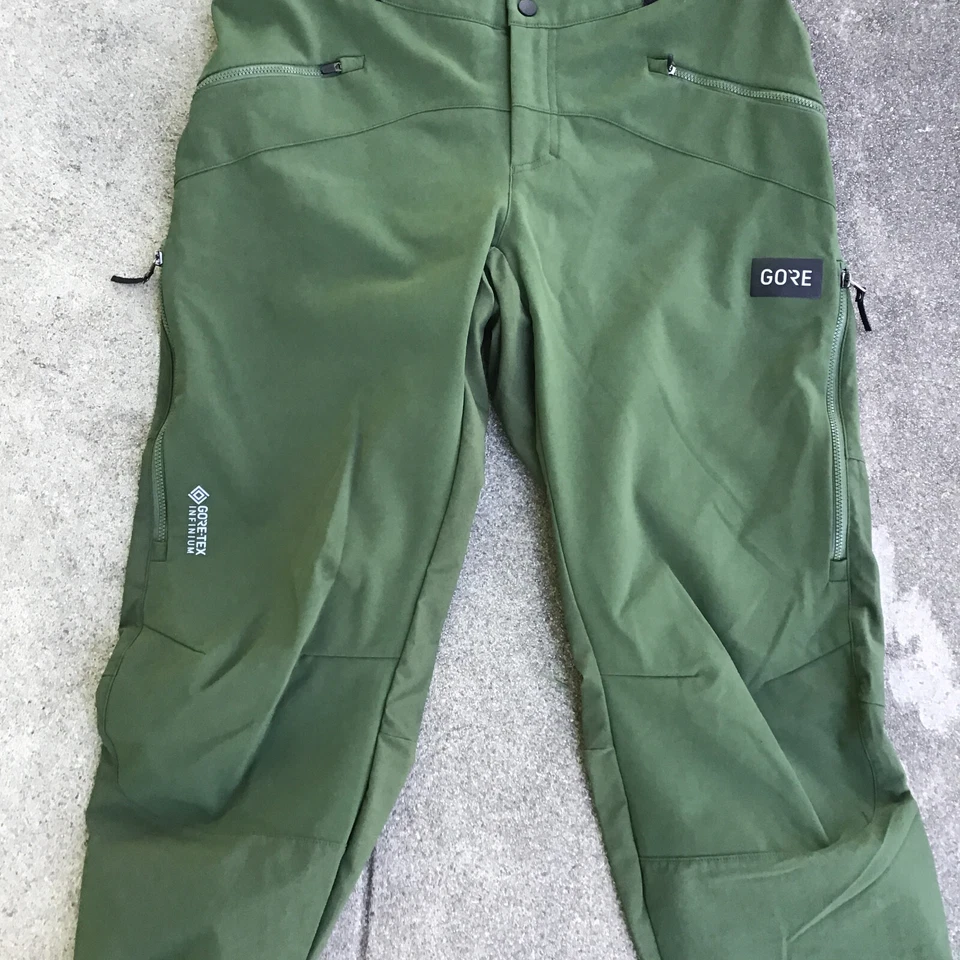 Gore Wear Men Medium Fernflow Pants Green Adjustable Waistband Side Zipped Vents - Image 3 of 4