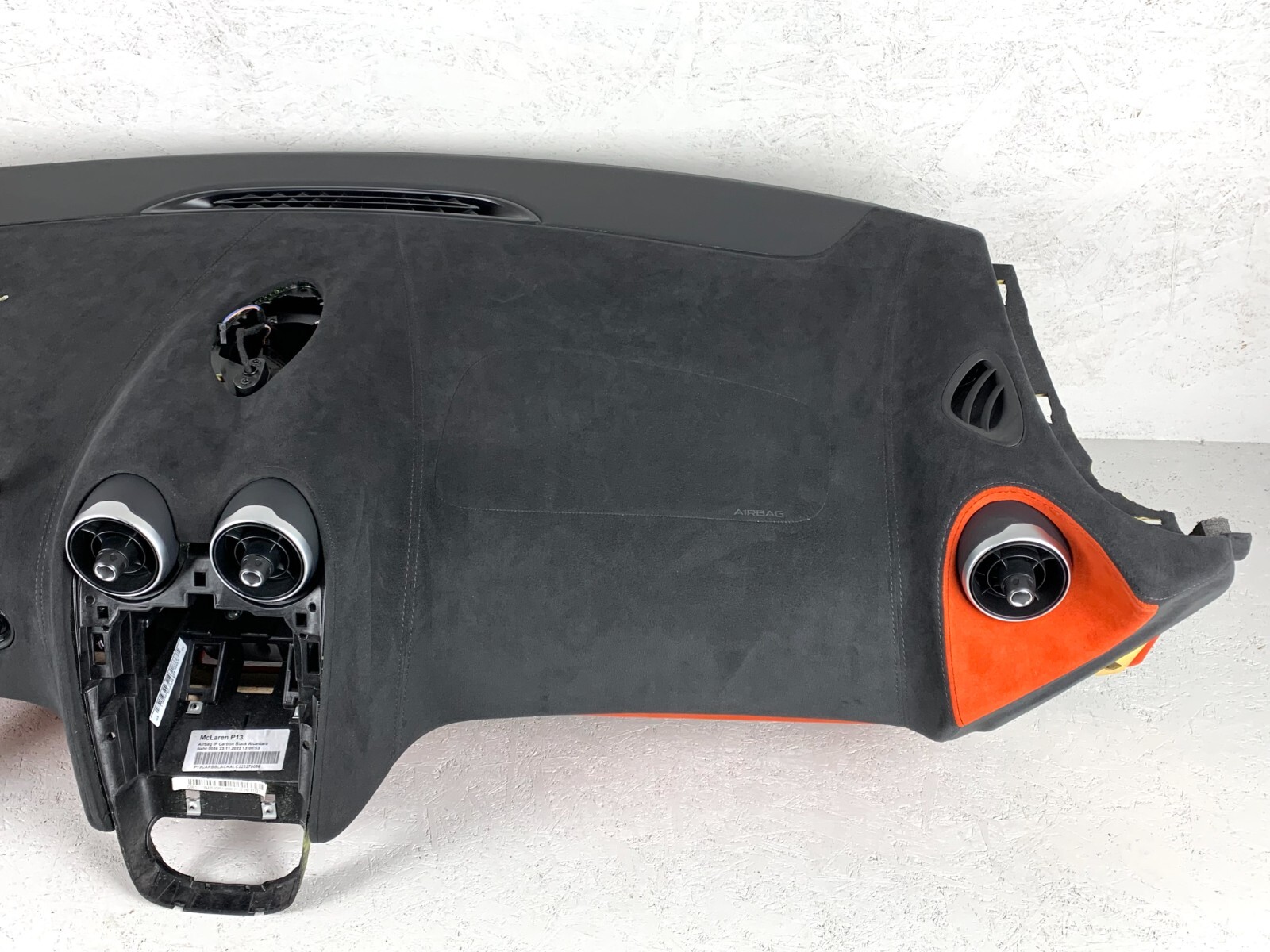 New! 2019-2021 Mclaren 600LT Black W/ Red Alcantara Dashboard OEM Complete