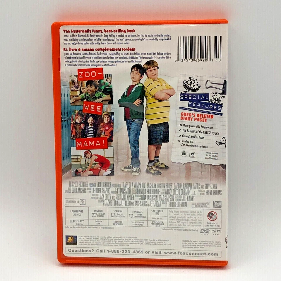 Diary of a Wimpy Kid 2010 DVD (Canadian) - Image 2 of 3