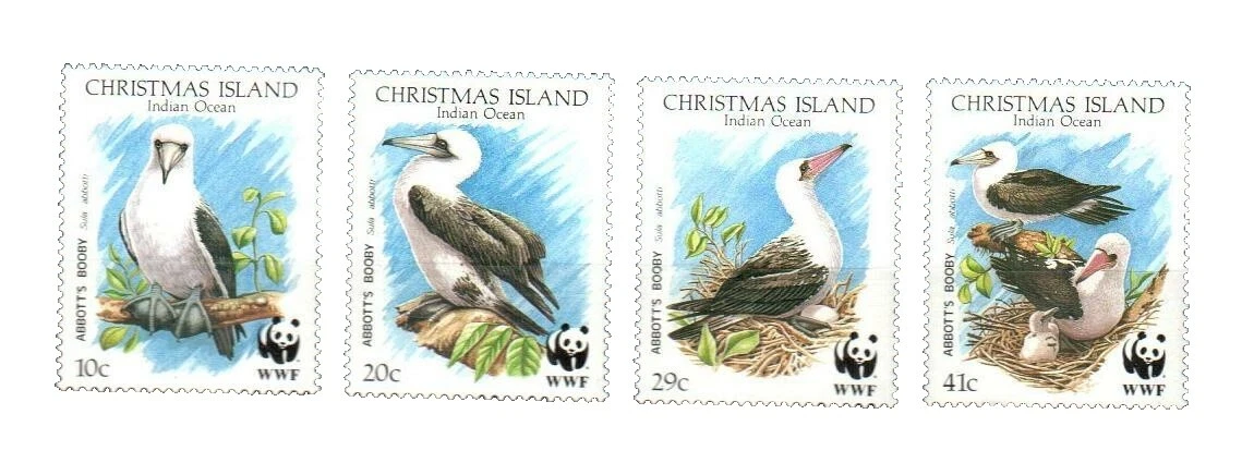 完好未铰边/全新邮票圣诞岛鸟类邮票