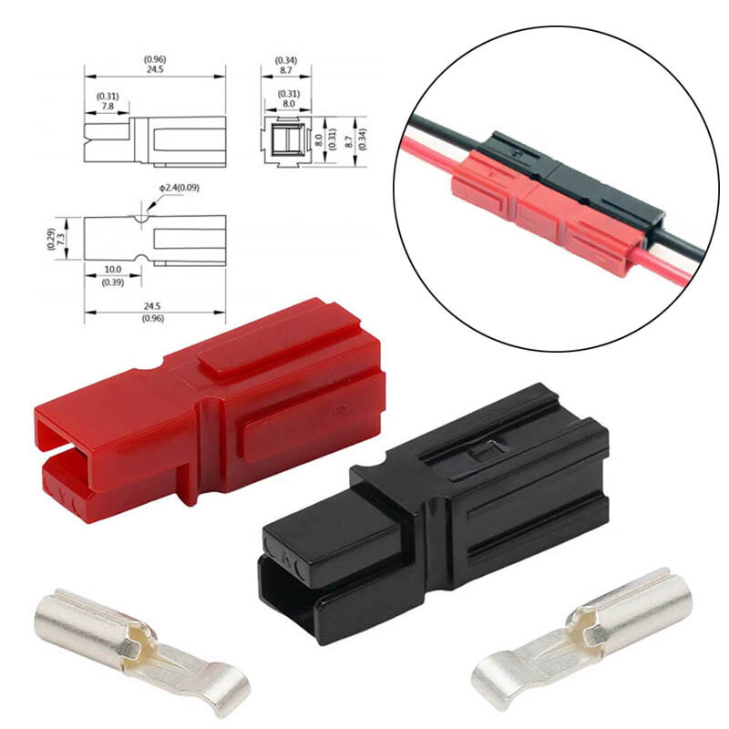 Red Black Single Pole Connectors 40pcs Mini Anderson Style Plug
