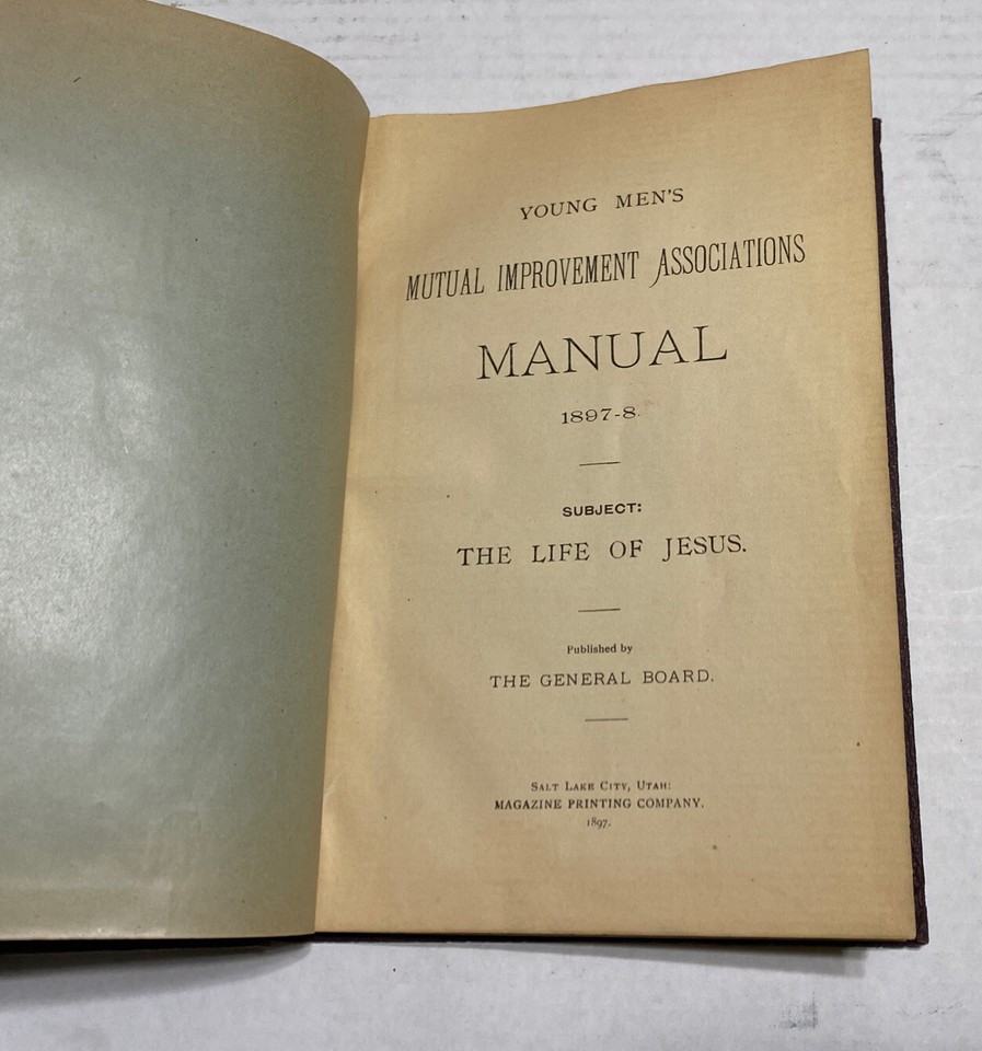 LDS Young Men’s Mutual Improvement Associations Manual 189798 HC