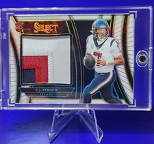CJ STROUD 2023 Select #SWA-CST Texans Rookie Patch Tri Color White Prizm SP /75