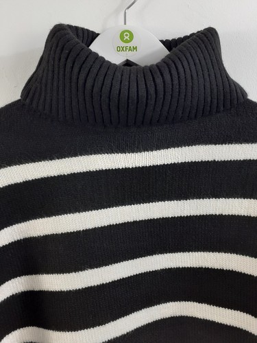 Nobody's Child Women's Jumper Size M Black White Stripe Roll Neck RRP£69 New F2 - Picture 2 of 8
