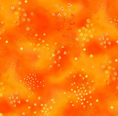 Laurel Burch Basics GLITTER Dark ORANGE Metallic Fabric By the FQ - 1/4 YD
