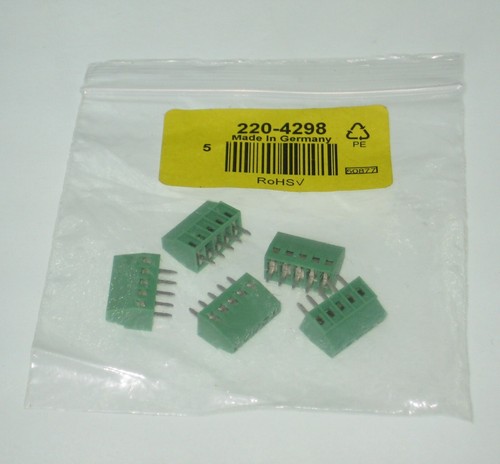 5pcs ╍ 5way 2.54mm PCB Screw Terminals ╍ PHOENIX MPT 0.5/5 ╍ RS 220-4298, 5 pack