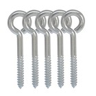 5PC 316 SS 3/8" x 3" Eye Hook Screw Pin Lag Bolt Deck Cabin Hooks Ring Loop Lift