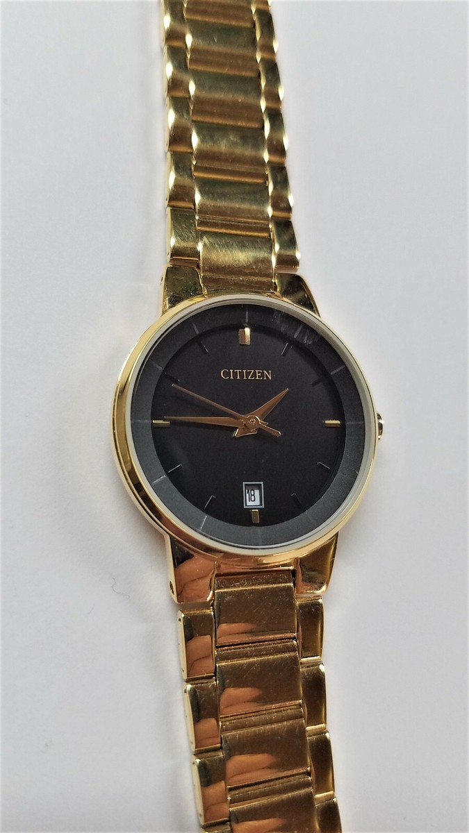 Citizen Women G011-S101841 Quartz Watch Gold Bracelet Band Black