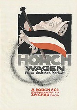 A. Horch Motorwagenwerke AG Zwickau Sachsen Fahne Braunbeck Motor Platte A2 520