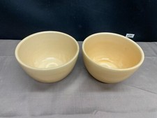 Pottery Barn "SAUSALITO" Pale Yellow ~ Set of 2 ~ Cereal Bowls ~ 6" x 3 3/4" Dee
