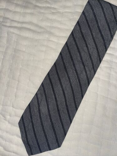 BRIONI Krawatte 56 x 3,75 GRAU schwarz Streifen HANDGEMACHT Seide Italy Made Büro - Bild 10 von 15
