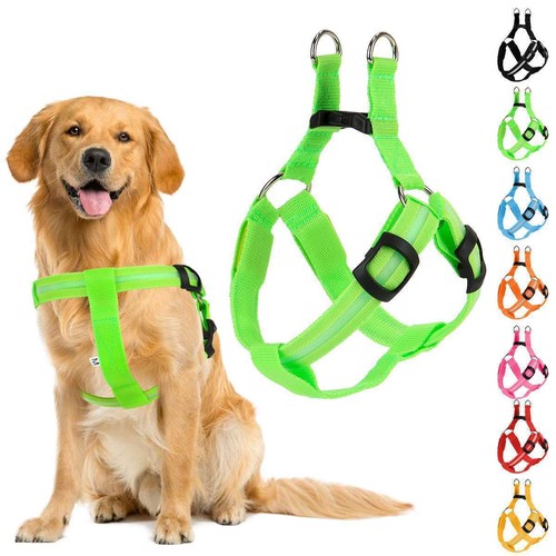 3 Lighting Modes LED Dog Pet Harness Adjustable Control Vest Dogs Reflective - Picture 2 of 19