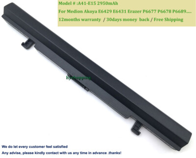 44W A41-E15 battery Fr Medion Akoya E6432 E6435 E6436 Erazer P6678 P6689 MD99970