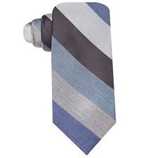  127 Ryan Seacrest Men Skinny Blue Gray Stripe Necktie Slim Dress Silk 57 X 3