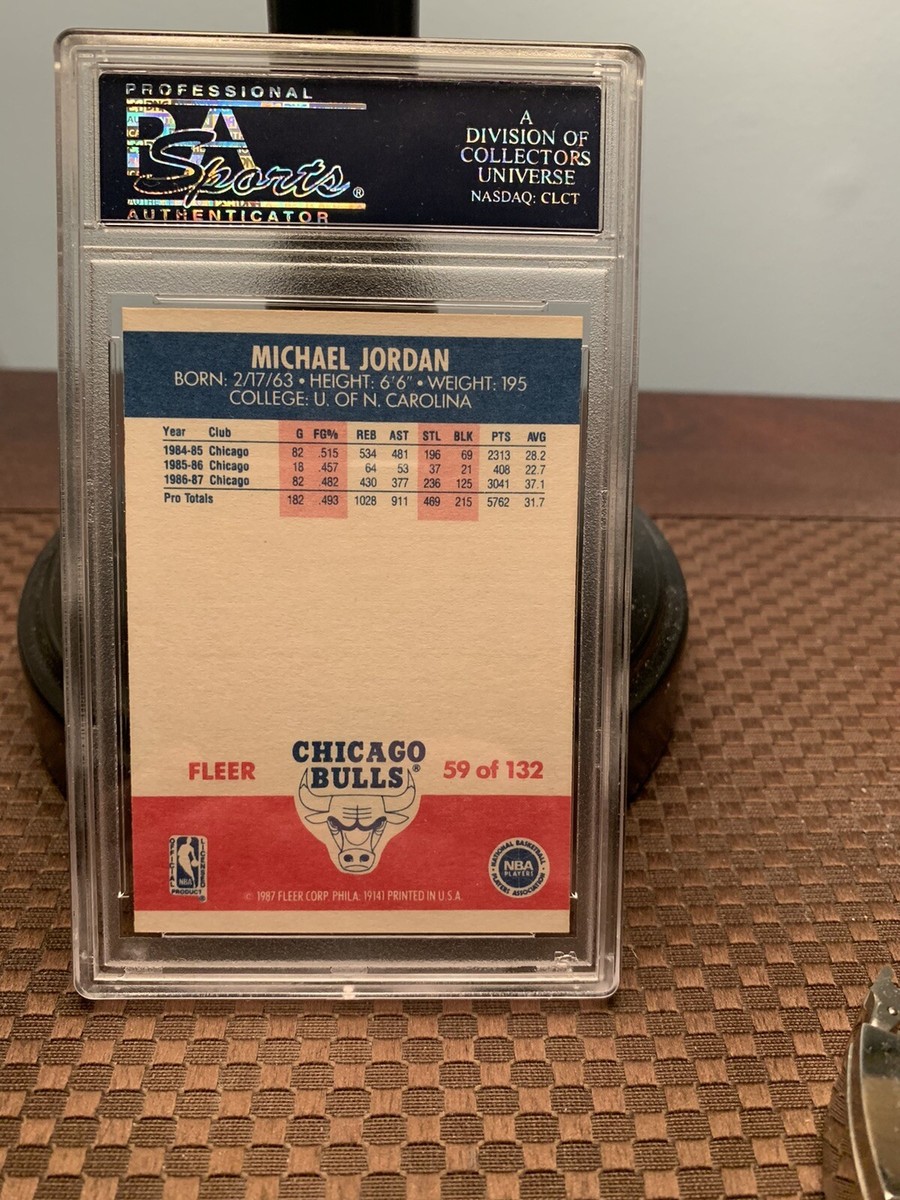 1987 FLEER BASKETBALL #59 MICHAEL JORDAN PSA 8 NM-MT THE 🐐 🔥 2nd