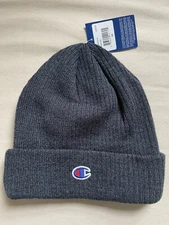 Champion Unisex Ribbed Cuffed Beanie Knit Hat 7"