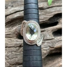 Sterling Silver and Prasiolite Ring Made in India Size 7