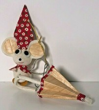 Vintage 1976 Mouse Umbrella Christmas Tree Ornament