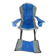 Wakeman Outdoors Camping Chair 300 lb Capacity Recliner Quad Cup & Cooler New