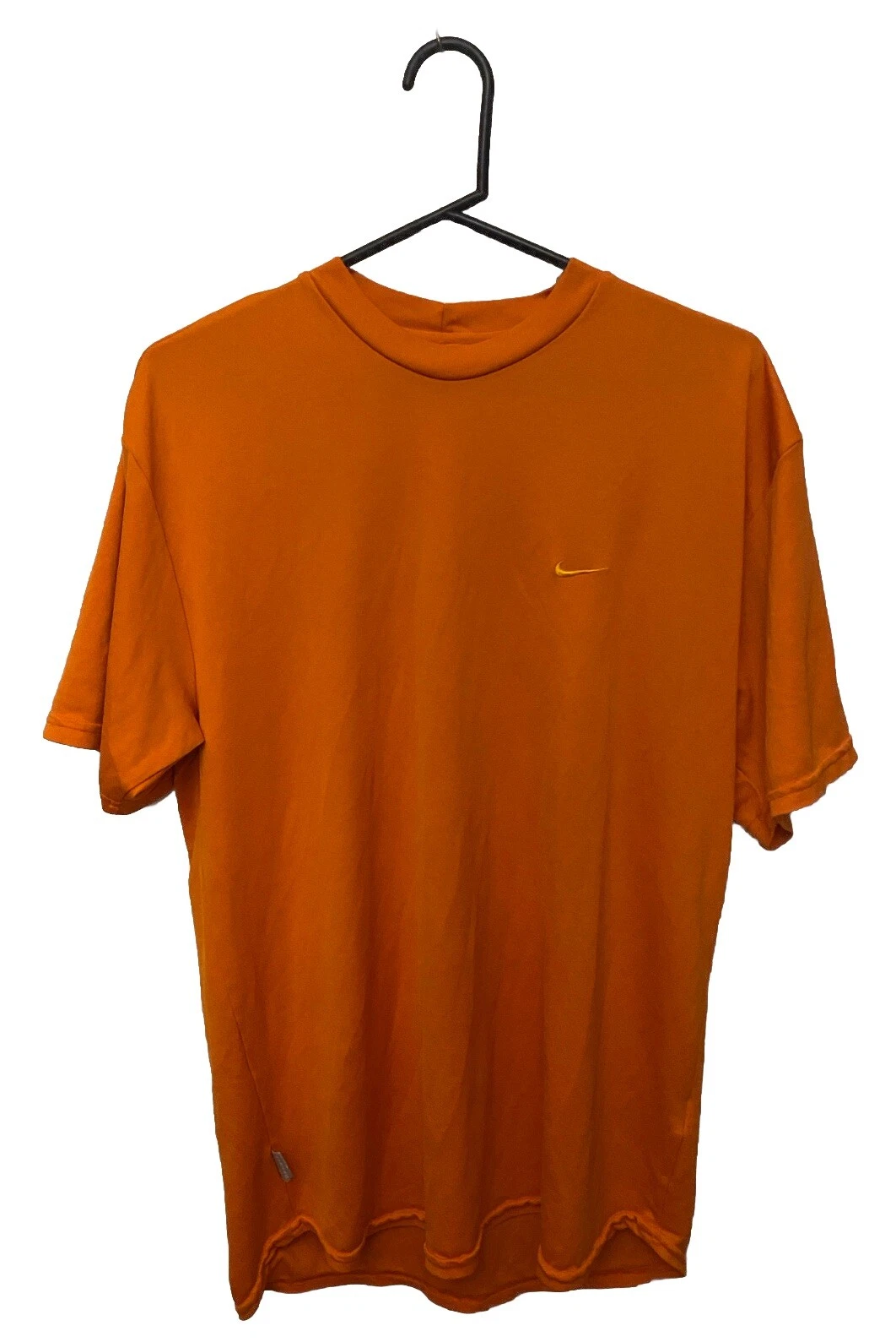 VTG Nike Dri-Fit Swoosh Shirt Training Performance Gym Orange Men’s Size L USA