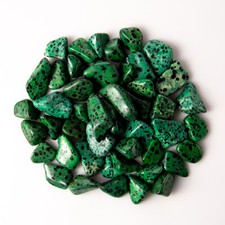 1/2 lb Tumbled Small Green Dalmatian Jasper Gemstone Crystals Rock Bulk Gems