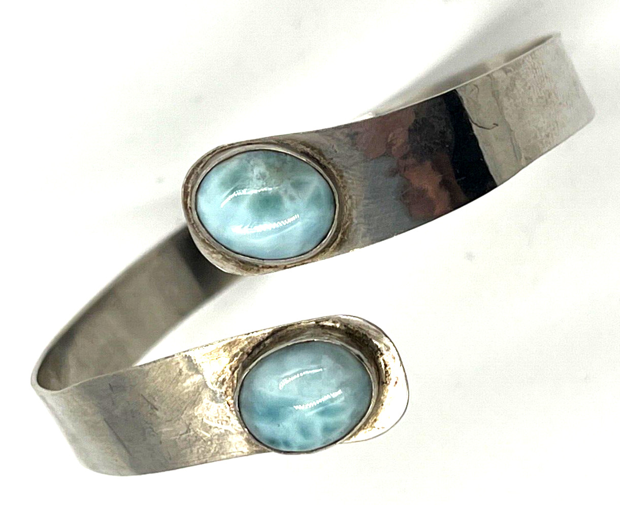 Vintage Solid Silver Bangle Bracelet  2 Large Lar… - image 3