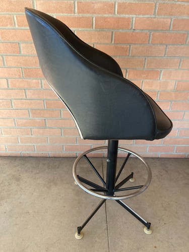 Vintage Mid Century Modern Atomic Swivel Stool Chrome Adjustable Chair Bar Retro - Picture 2 of 13